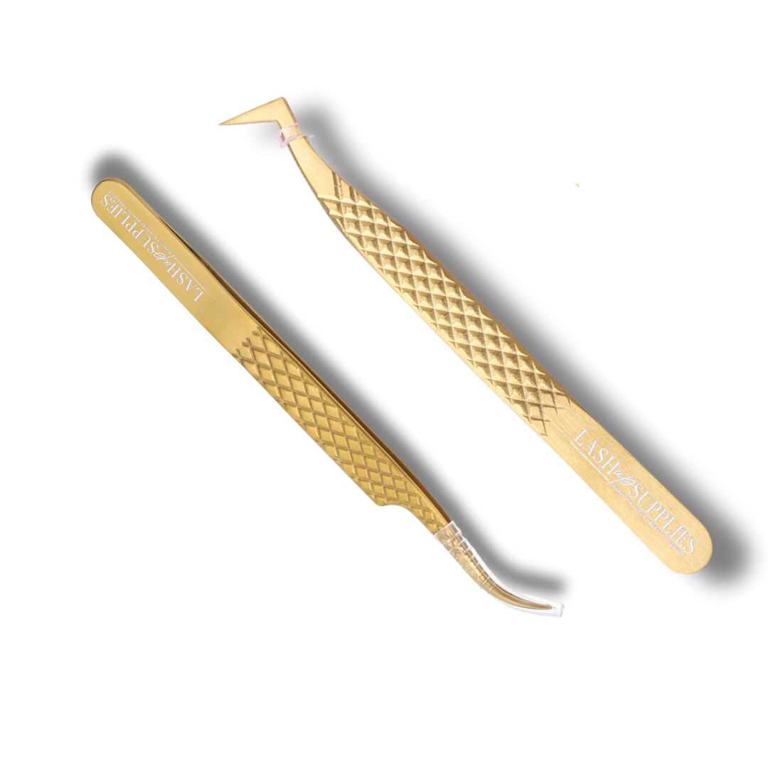 GOLD ISOLATING & ANGLE TWEEZER PAIR