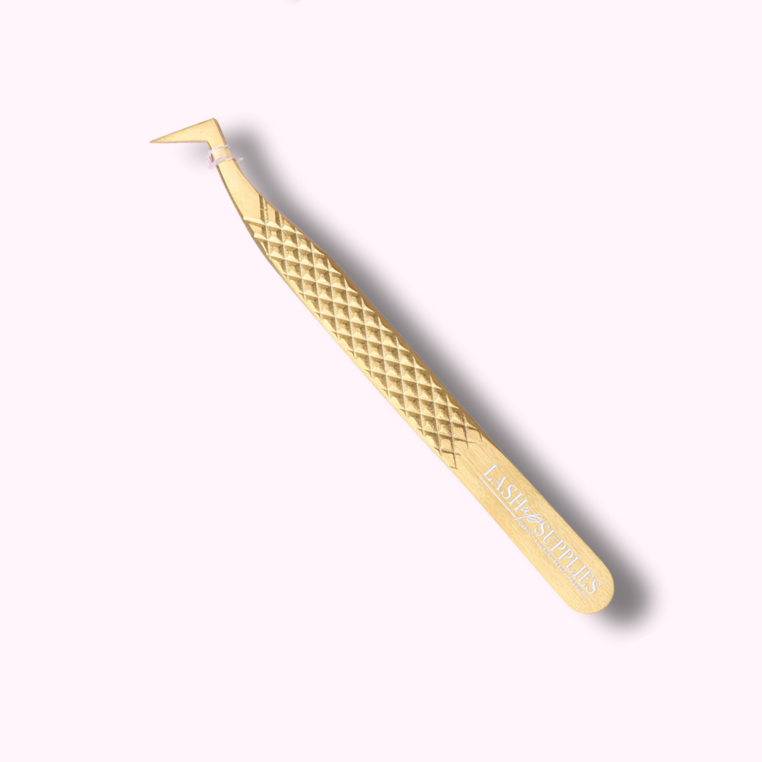 Gold Angled Tweezer