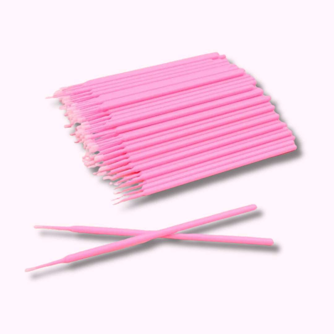 Pink Microfibre Brushes 100 PK - Lash Up Supplies