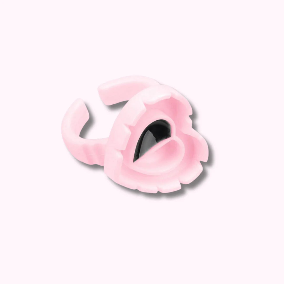Pink Heart Glue Rings 100 Pack
